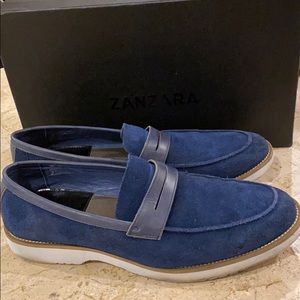 Zanzara Navy Blue Suade Men’s Loafer